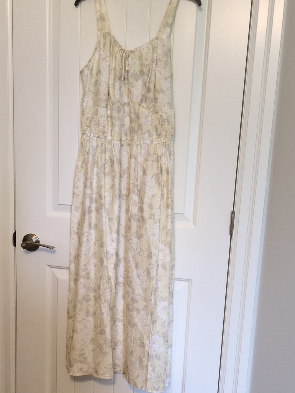 Women's Cream Floral Maxi Dress